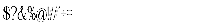 Silvera Text Condensed Font OTHER CHARS
