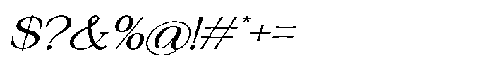 Silvera Text Expanded Italic Font OTHER CHARS