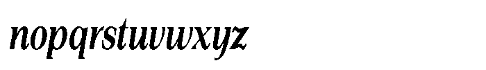 Silvera Text Extra Bold Condensed Italic Font LOWERCASE