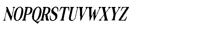 Silvera Text Extra Bold Condensed Slanted Font UPPERCASE