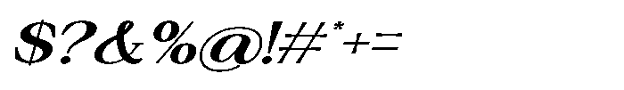 Silvera Text Extra Bold Expanded Italic Font OTHER CHARS