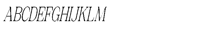 Silvera Text Extra Light Condensed Slanted Font UPPERCASE