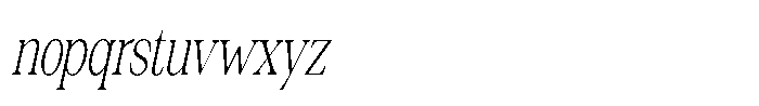 Silvera Text Extra Light Condensed Slanted Font LOWERCASE