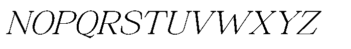 Silvera Text Extra Light Expanded Italic Font UPPERCASE