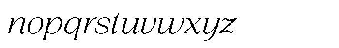 Silvera Text Extra Light Expanded Italic Font LOWERCASE