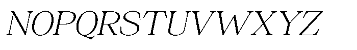 Silvera Text Extra Light Expanded Slanted Font UPPERCASE