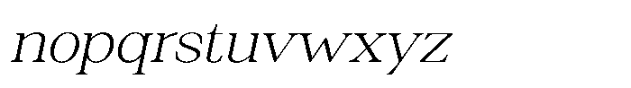 Silvera Text Extra Light Expanded Slanted Font LOWERCASE