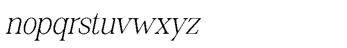 Silvera Text Extra Light Slanted Font LOWERCASE