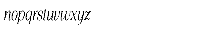 Silvera Text Light Condensed Italic Font LOWERCASE