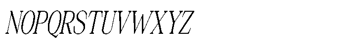 Silvera Text Light Condensed Slanted Font UPPERCASE