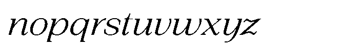 Silvera Text Light Expanded Italic Font LOWERCASE