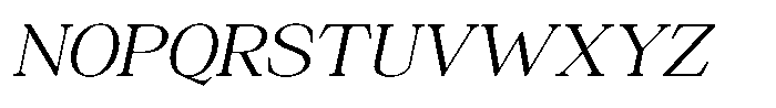 Silvera Text Light Expanded Slanted Font UPPERCASE