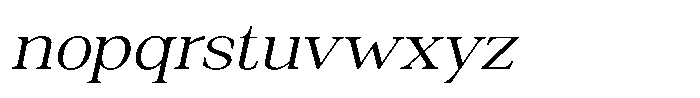 Silvera Text Light Expanded Slanted Font LOWERCASE