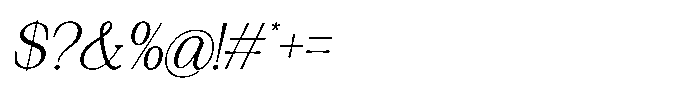 Silvera Text Light Slanted Font OTHER CHARS