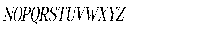 Silvera Text Medium Condensed Italic Font UPPERCASE