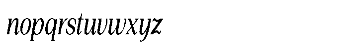 Silvera Text Medium Condensed Italic Font LOWERCASE