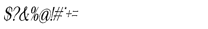 Silvera Text Medium Condensed Slanted Font OTHER CHARS
