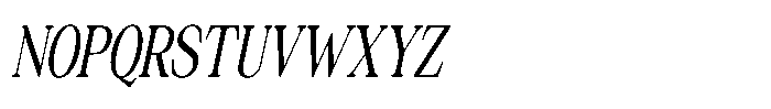 Silvera Text Medium Condensed Slanted Font UPPERCASE