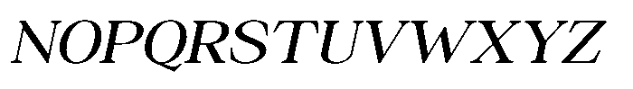 Silvera Text Medium Expanded Slanted Font UPPERCASE