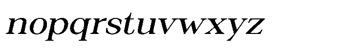 Silvera Text Medium Expanded Slanted Font LOWERCASE