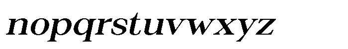 Silvera Text Semi Bold Expanded Slanted Font LOWERCASE