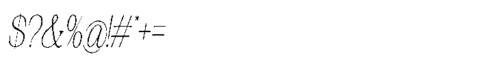 Silvera Text Thin Condensed Italic Font OTHER CHARS