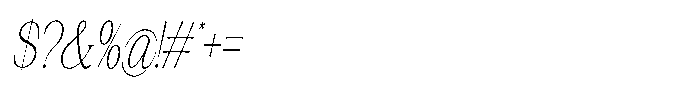 Silvera Text Thin Condensed Slanted Font OTHER CHARS