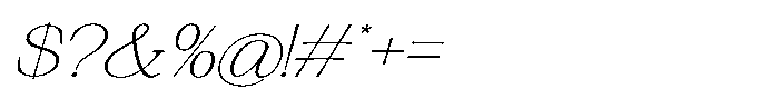 Silvera Text Thin Expanded Italic Font OTHER CHARS