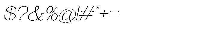Silvera Text Thin Expanded Slanted Font OTHER CHARS