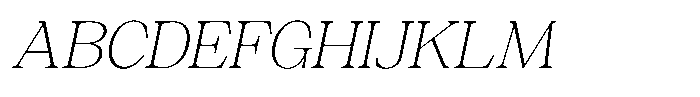 Silvera Text Thin Expanded Slanted Font UPPERCASE
