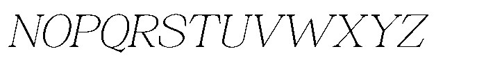 Silvera Text Thin Expanded Slanted Font UPPERCASE