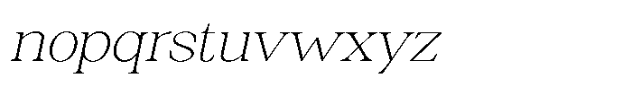 Silvera Text Thin Expanded Slanted Font LOWERCASE