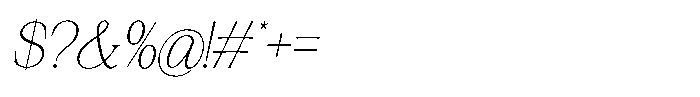Silvera Text Thin Slanted Font OTHER CHARS