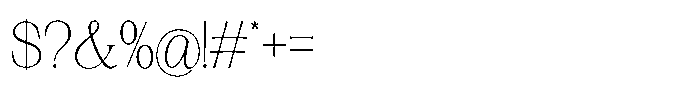 Silvera Text Thin Font OTHER CHARS