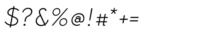 Simpatico Light Italic Font OTHER CHARS