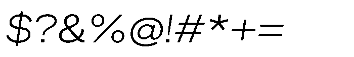 Sinar Grotesk Expanded Extra Light Italic Font OTHER CHARS
