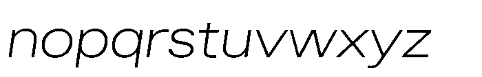 Sinar Grotesk Expanded Extra Light Italic Font LOWERCASE