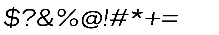 Sinar Grotesk Expanded Light Italic Font OTHER CHARS