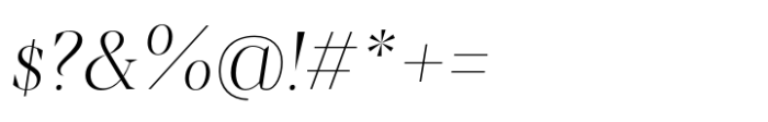 Sincerity Thin Italic Font OTHER CHARS