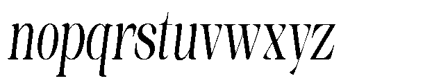 Sinclair Pro Obsession Condensed Slanted Font LOWERCASE