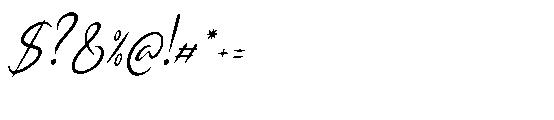 Single Whimney Italic Font OTHER CHARS