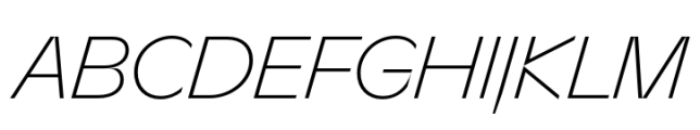 Sizek Extra Light Italic Font UPPERCASE