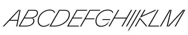 Sizek Extra Light Super Italic Font UPPERCASE