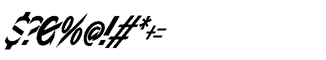 Sizek Pro Compressed Bold Super Italic Font OTHER CHARS