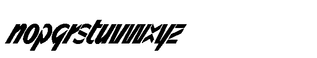 Sizek Pro Compressed Bold Super Italic Font LOWERCASE
