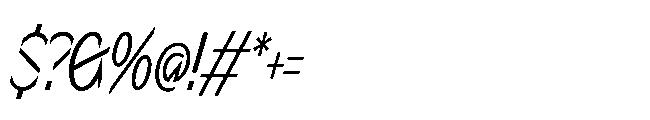 Sizek Pro Compressed Clear Italic Font OTHER CHARS
