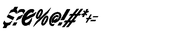 Sizek Pro Compressed Extra Bold Super Italic Font OTHER CHARS