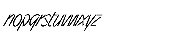 Sizek Pro Compressed Light Super Italic Font LOWERCASE