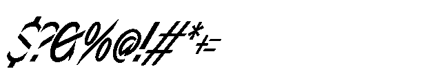 Sizek Pro Compressed Medium Super Italic Font OTHER CHARS