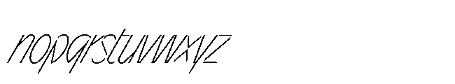 Sizek Pro Compressed Thin Super Italic Font LOWERCASE